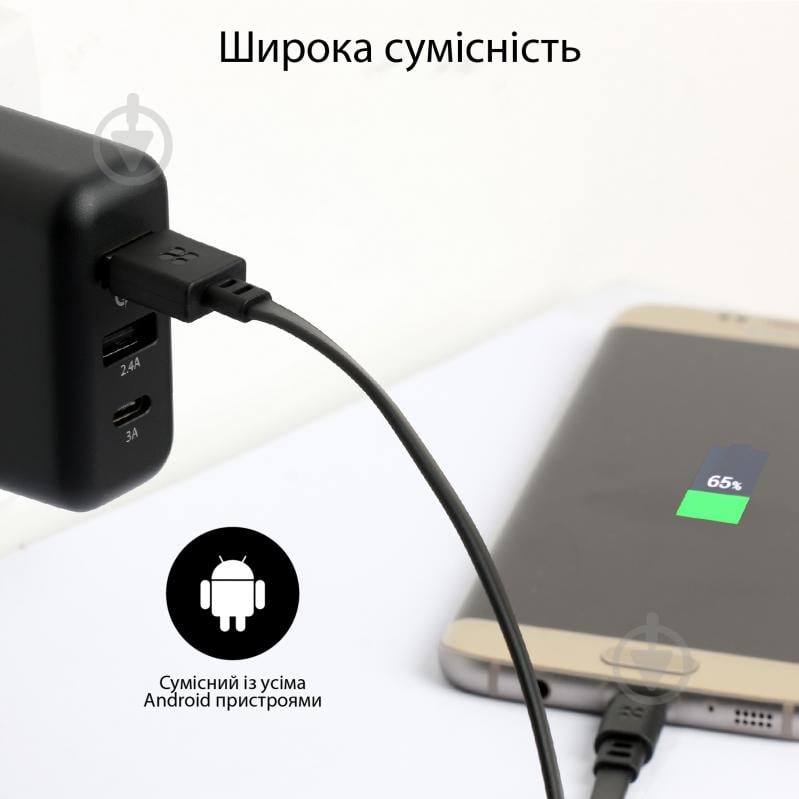 Кабель Promate LinkMate-U2F USB - microUSB 1,2 м черный (linkmate-u2f.black) - фото 5 Кабель Promate LinkMate-U2F USB - microUSB 1,2 м черный (linkmate-u2f.black) - фото 5
