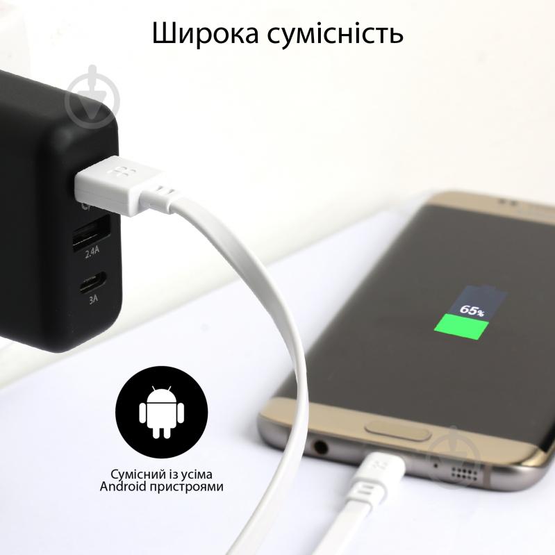 Кабель Promate LinkMate-U2F USB - microUSB 1,2 м белый (linkmate-u2f.white) - фото 5 Кабель Promate LinkMate-U2F USB - microUSB 1,2 м белый (linkmate-u2f.white) - фото 5