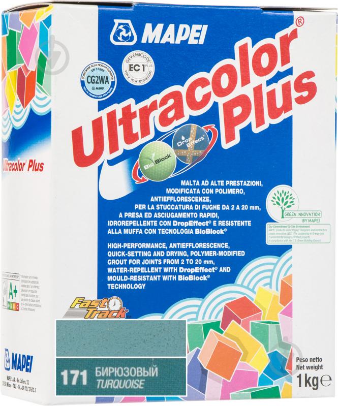 Фуга Mapei Ultracolor Plus 171 1 кг бірюзовий - фото 1