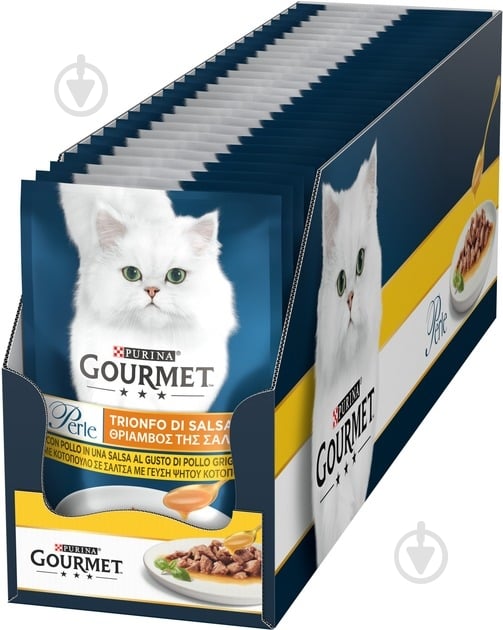 Корм вологий для котів Gourmet by Purina Perle Mini Fillets з куркою 26 шт. 85 г - фото 1