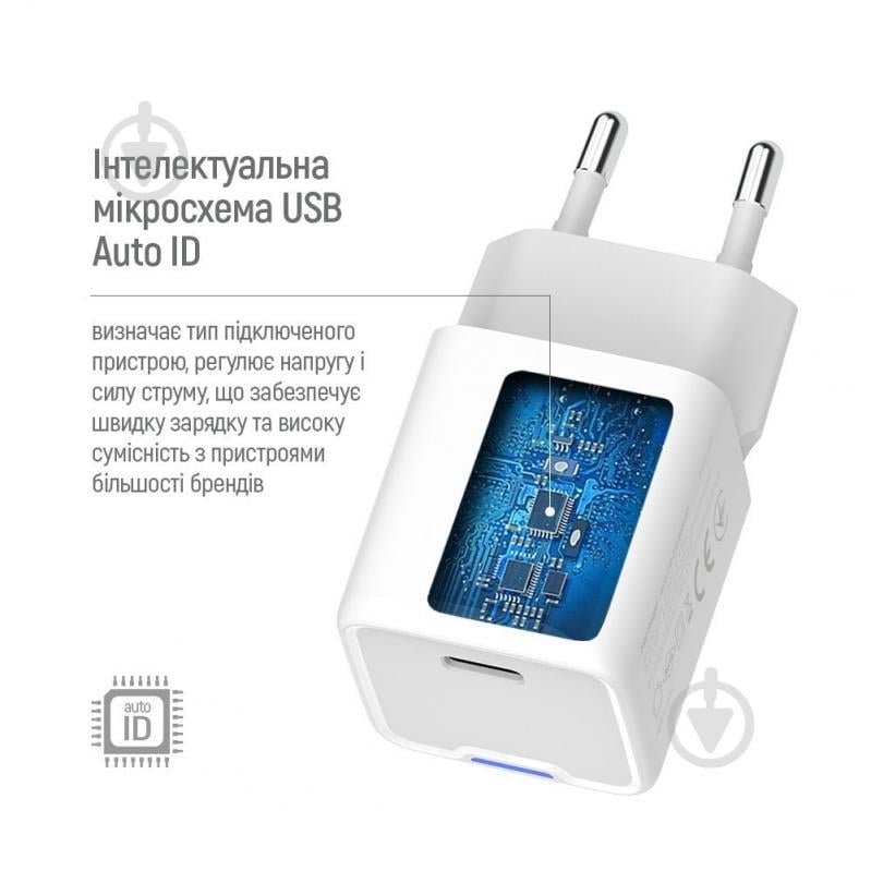 Сетевое зарядное устройство ColorWay GaN Mini 35W PD Port PPS USB-C белый (CW-CHS056PD-WT) - фото 12