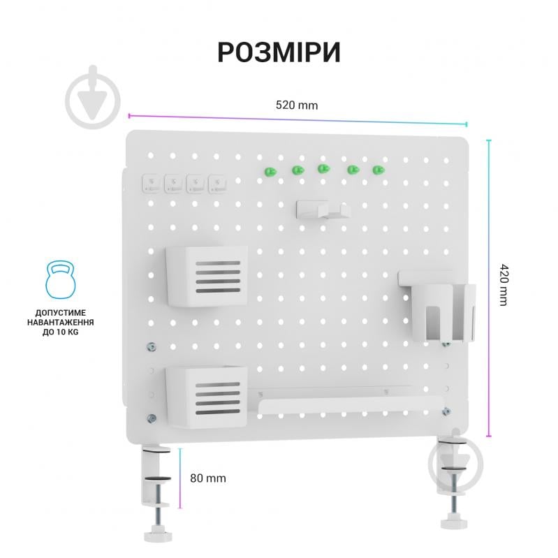 Полиця-органайзер настільна OfficePro DO1090W White - фото 3