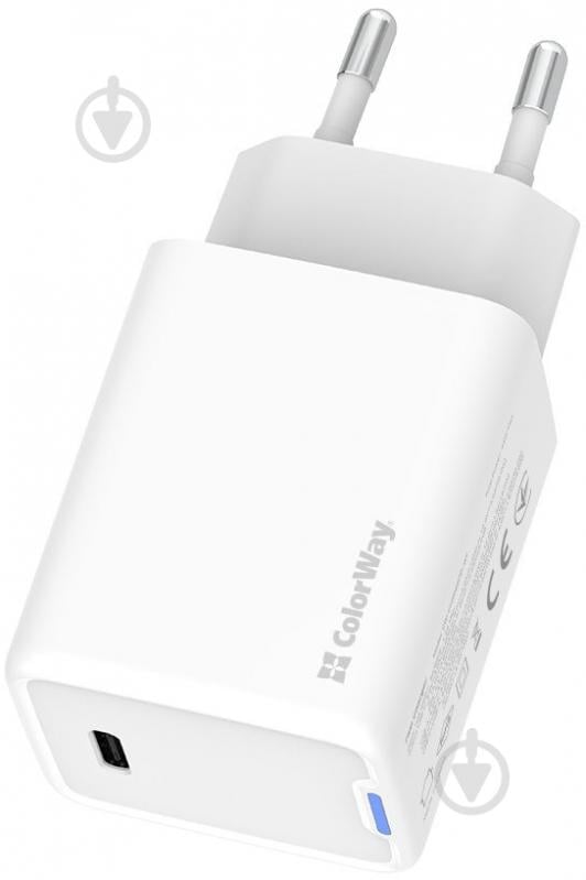 Сетевое зарядное устройство ColorWay GaN Mini 45W PD Port PPS USB-C белый (CW-CHS057PD-WT) - фото 3