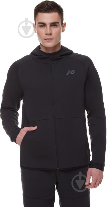 Джемпер New Balance R.W.TECH FLEECE FULL ZIP MJ21178BK р.2XL черный - фото 1