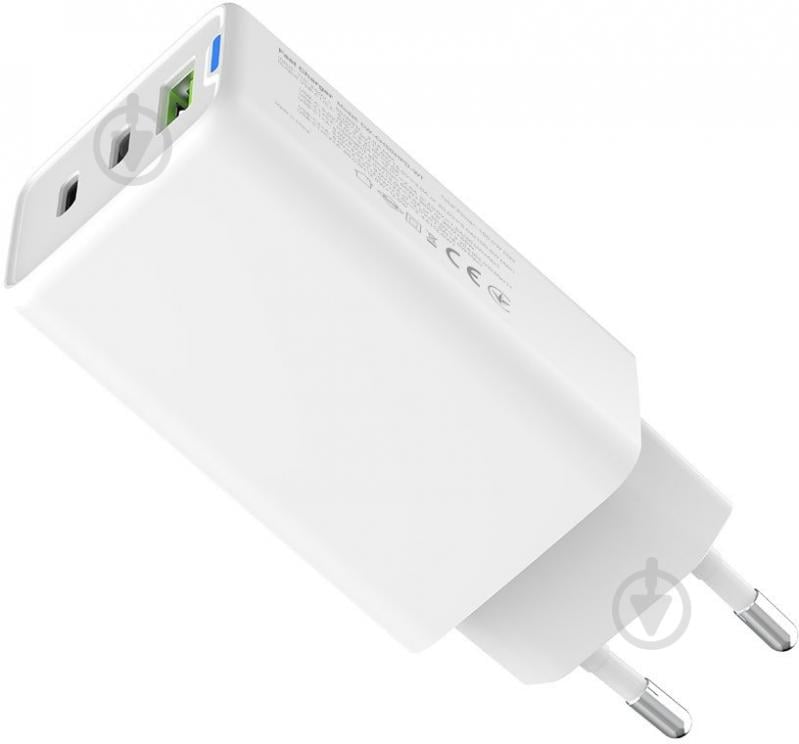 Сетевое зарядное устройство ColorWay GaN Mini 65W PD Port PPS USB (USB-2C1A) белый (CW-CHS058PD-WT) - фото 5