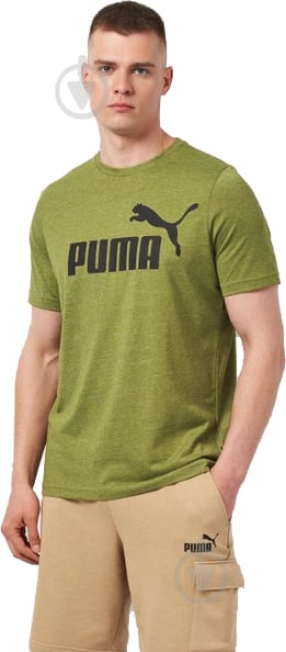 Футболка Puma ESS Heather Tee 58673633 р.3XL хакі - фото 1