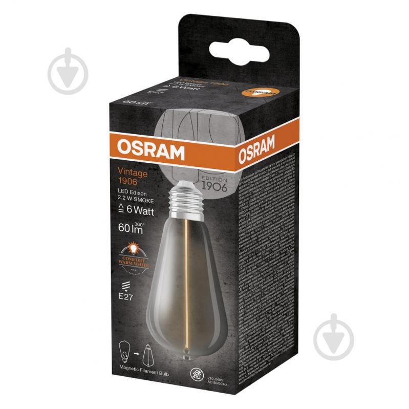 Лампа світлодіодна Ledvance FIL Osram SM Magnet ST64 2,2 Вт E27 1800 К 220 В матова - фото 2