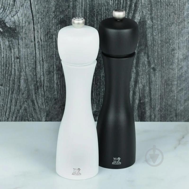 Млинок для перцю з сільничкою Peugeot Tahiti Duo Noir 15см black/white - фото 2