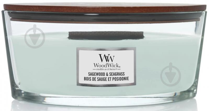 Свічка ароматична Woodwick Ellipse Sagewood & Seagrass (Полин і Морська Трава) 453г - фото 1