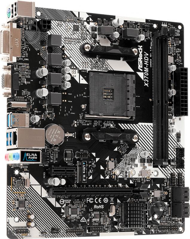 Материнская плата ASRock X370M-HDV R4.0 (Socket AM4, AMD X370, mirco ATX) - фото 1