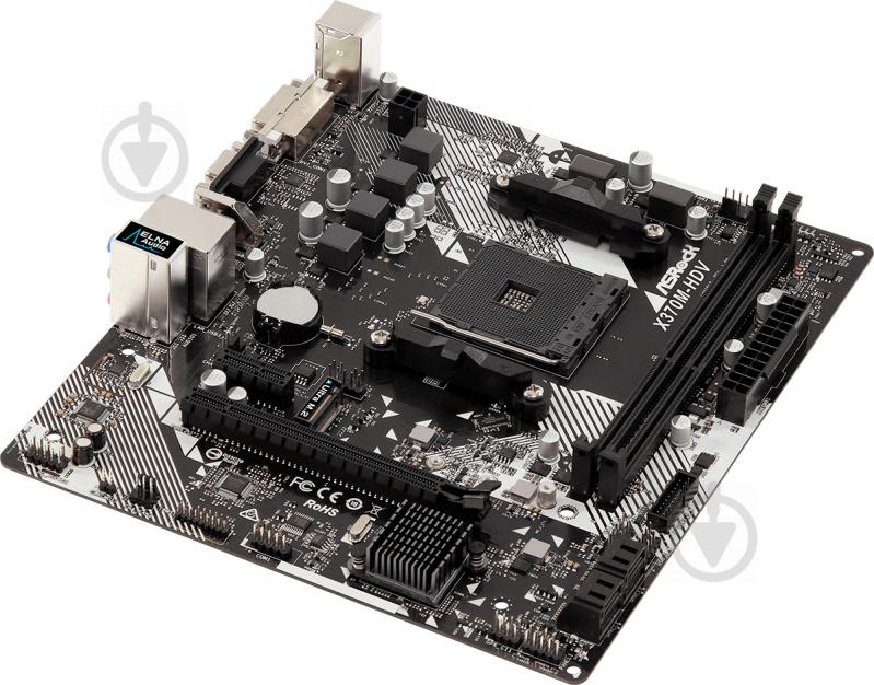 Материнская плата ASRock X370M-HDV R4.0 (Socket AM4, AMD X370, mirco ATX) - фото 3