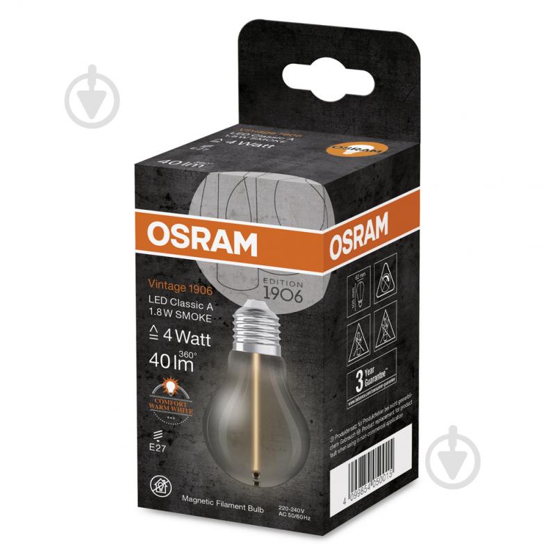 Лампа світлодіодна Ledvance FIL Osram SM Magnet 1,8W A60 4 Вт E27 1800 К 220 В матова - фото 4