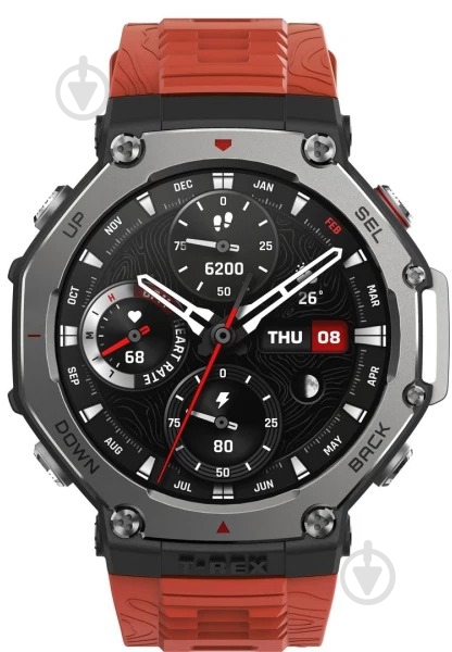 Смарт-часы Amazfit T-Rex 3 lava (1102804) - фото 1 Смарт-часы Amazfit T-Rex 3 lava (1102804) - фото 1