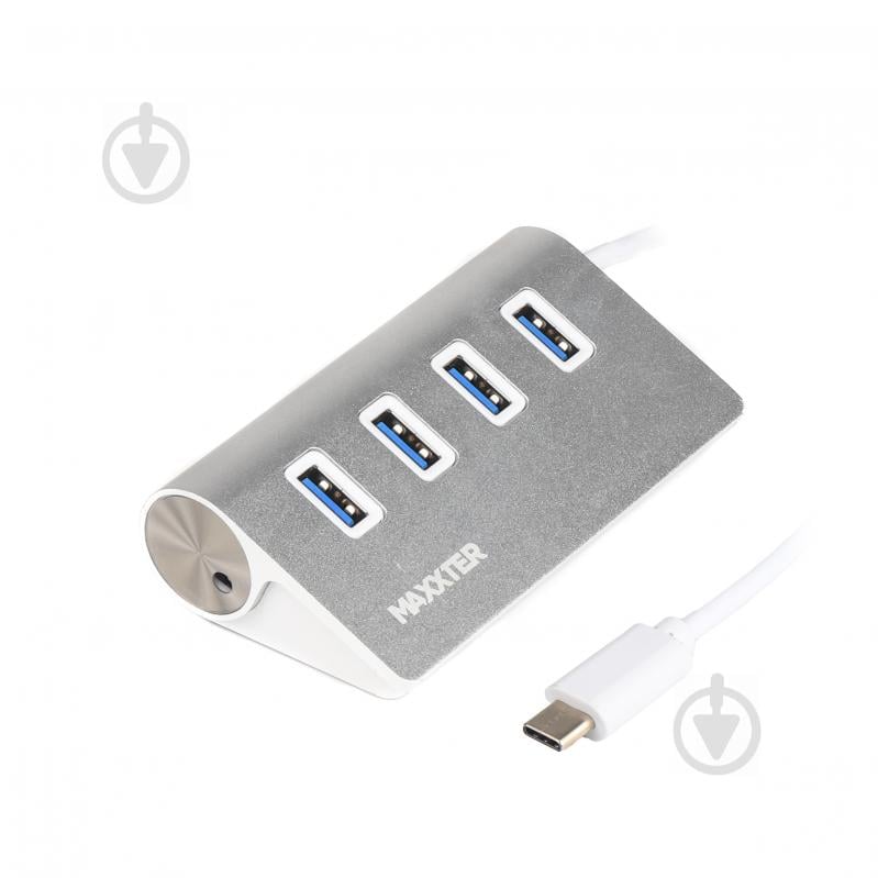 USB-хаб Maxxter HU3С-4P-01 USB 3.0 Type-C на 4 порти - фото 1