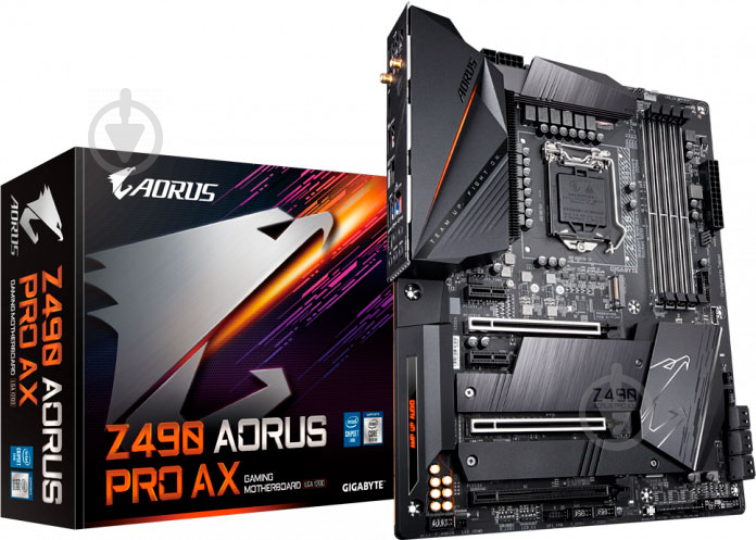 Материнская плата Gigabyte Z490 AORUS PRO AX (Socket 1200, Intel Z490, ATX) - фото 1