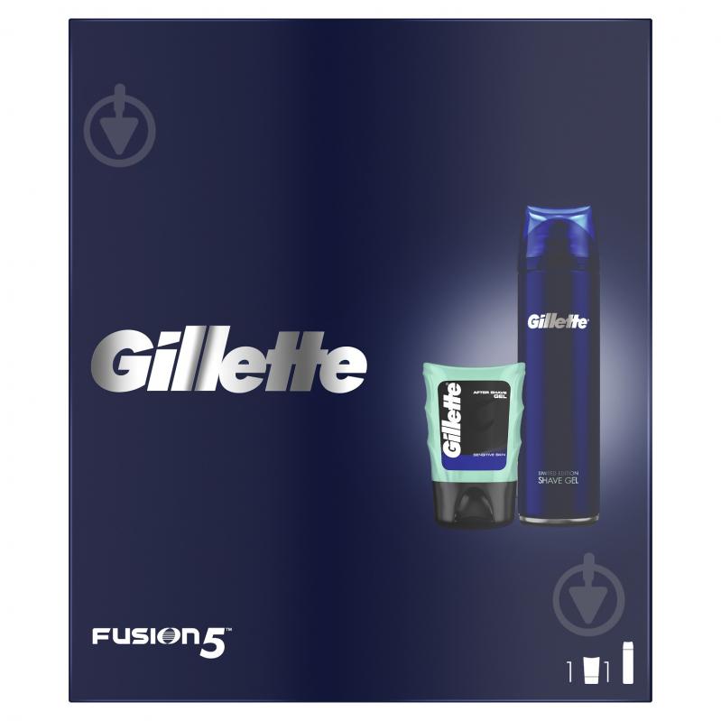 Набір подарунковий для чоловіків Gillette Гель для гоління Fusion Ultra Sensitive 200 мл + Бальзам після голяння Sensitive 75 - фото 1