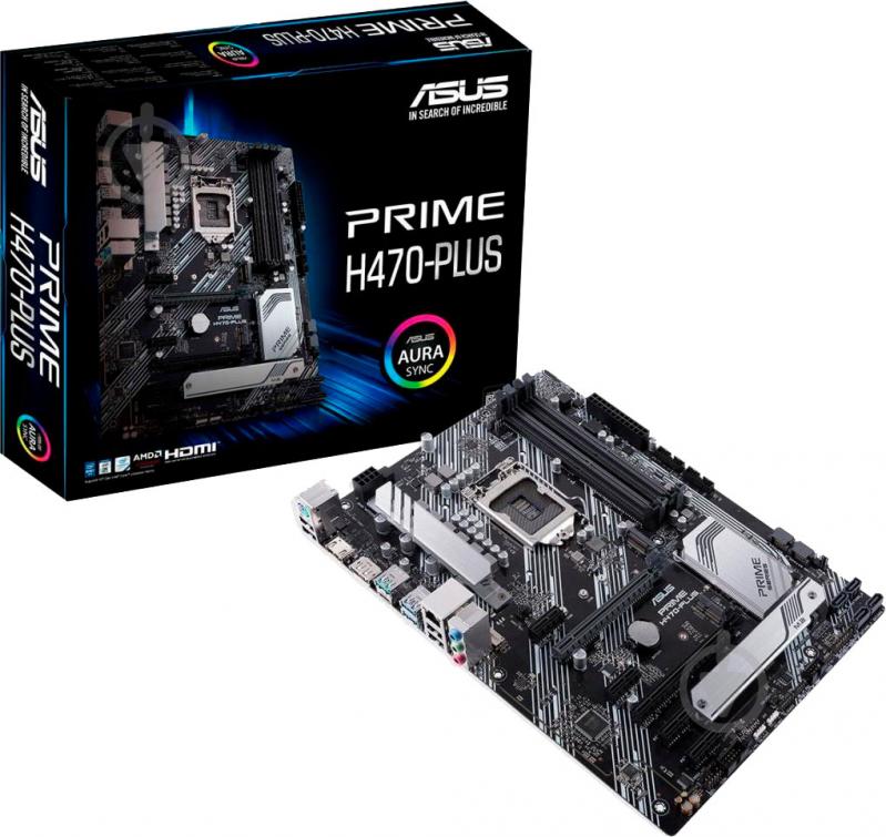 Материнская плата Asus PRIME H470-PLUS (Socket 1200, Intel H470, mirco ATX) - фото 1