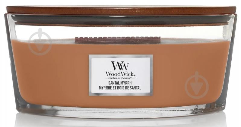 Свічка ароматична Woodwick Ellipse Santal Myrrh (Сантал Мирра) 453г - фото 1