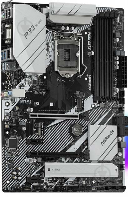 Материнська плата ASRock B460 Pro4 (Socket 1200, Intel B460, ATX) - фото 4