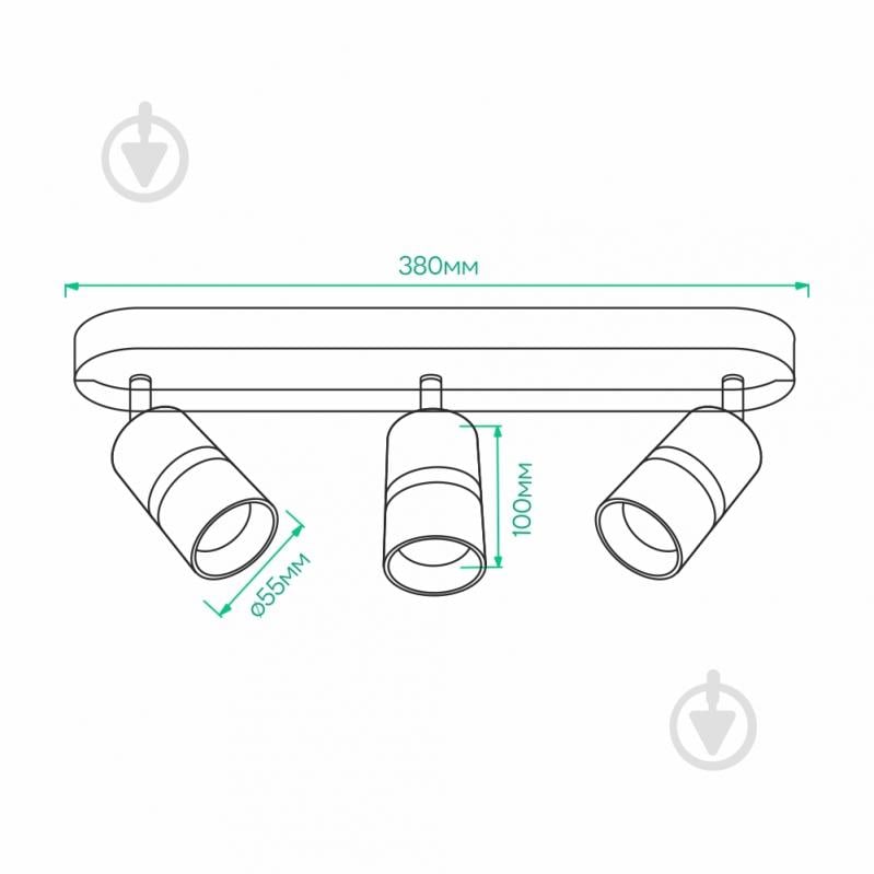 Світильник накладний поворотний ARDERO 3xGU10 чорний/хром ML312-3 b - фото 3