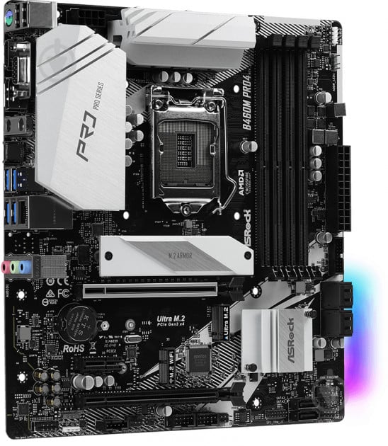 Материнська плата ASRock B460M Pro4 (Socket 1200, Intel B460, mirco ATX) - фото 4