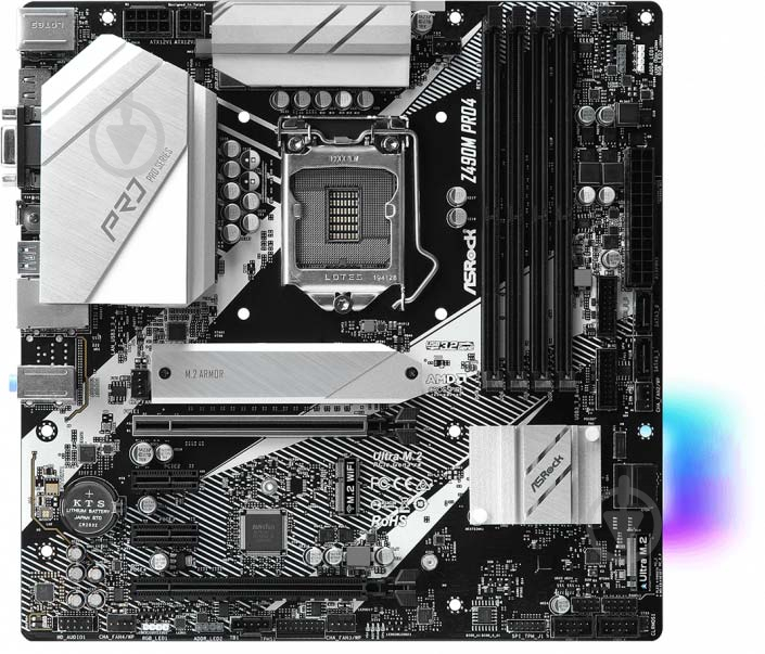 Материнская плата ASRock Z490M Pro4 (Socket 1200, Intel Z490, mirco ATX) - фото 2