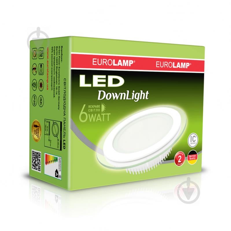 Світильник світлодіодний Eurolamp Glass Downlight круглий LED-DLR-6/4 6 Вт 4000 К білий - фото 1