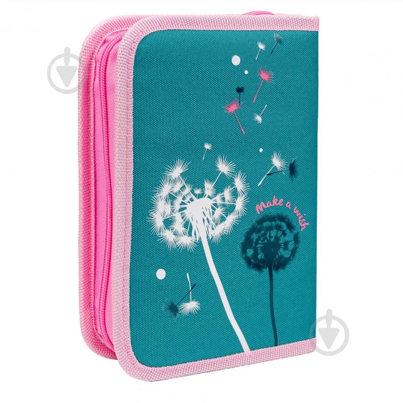 Пенал одинарний з двома клапанами HP-04 Dandelion Cats YES бірюзовий - фото 2