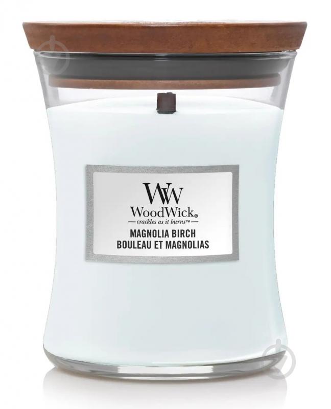 Свічка ароматична Woodwick Medium Magnolia Birch (Магнолія та Береза) 275г - фото 1