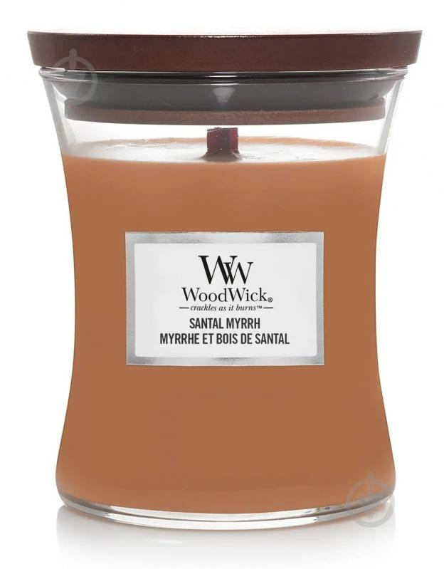 Свічка ароматична Woodwick Medium Santal Myrrh (Сантал Мирра) 275г - фото 1