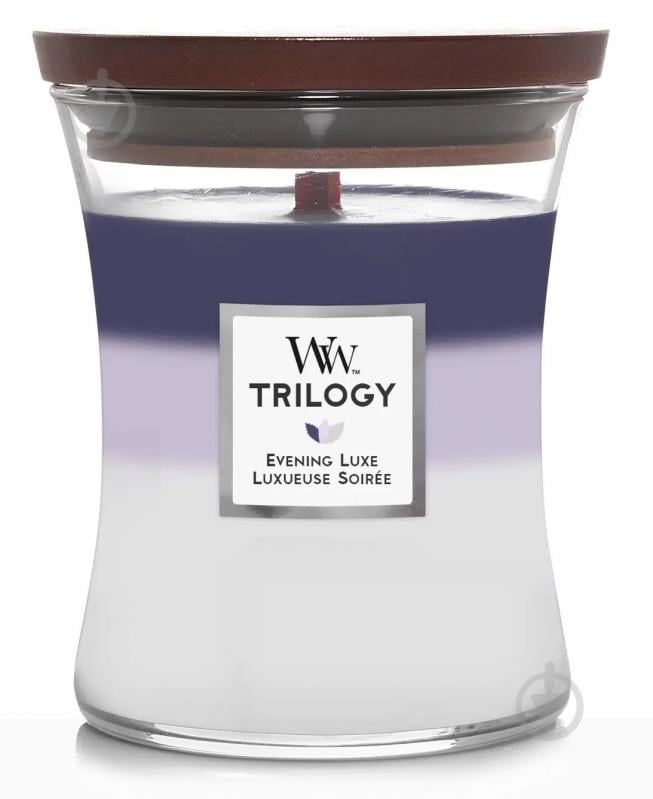 Свічка ароматична Woodwick Medium Trilogy Evening Luxe (Вечірній Люкс) 275г - фото 1