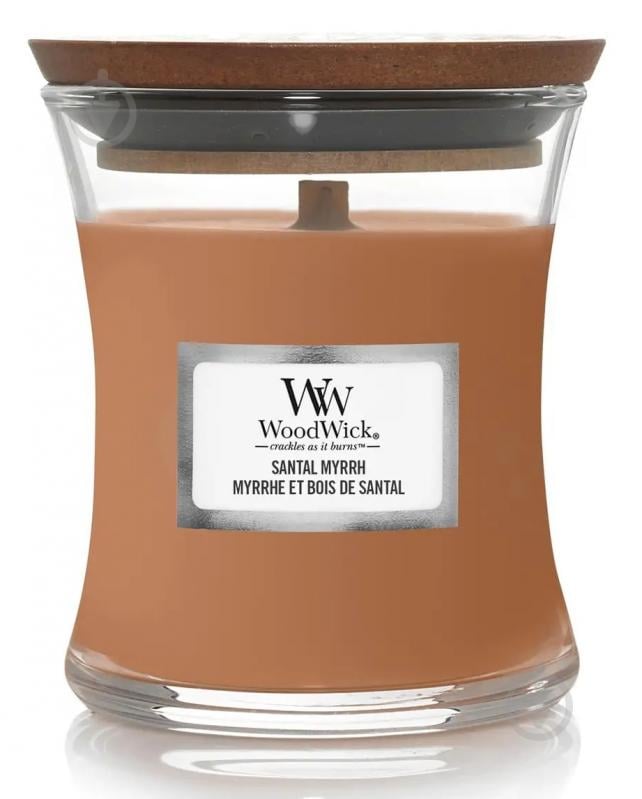 Свічка ароматична Woodwick Mini Santal Myrrh (Сантал Мирра) 85г - фото 1