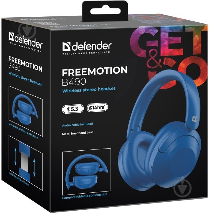 Наушники Defender FreeMotion B490 Bluetooth blue (63491) - фото 11 Наушники Defender FreeMotion B490 Bluetooth blue (63491) - фото 11