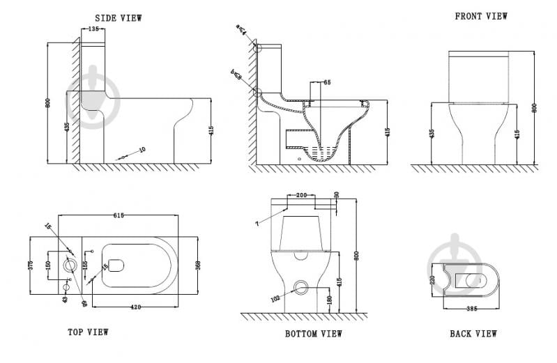 Унитаз-компакт EGO FUSION с сиденьем Duroplast soft-close, 62*37*80см - фото 6 Унитаз-компакт EGO FUSION с сиденьем Duroplast soft-close, 62*37*80см - фото 6