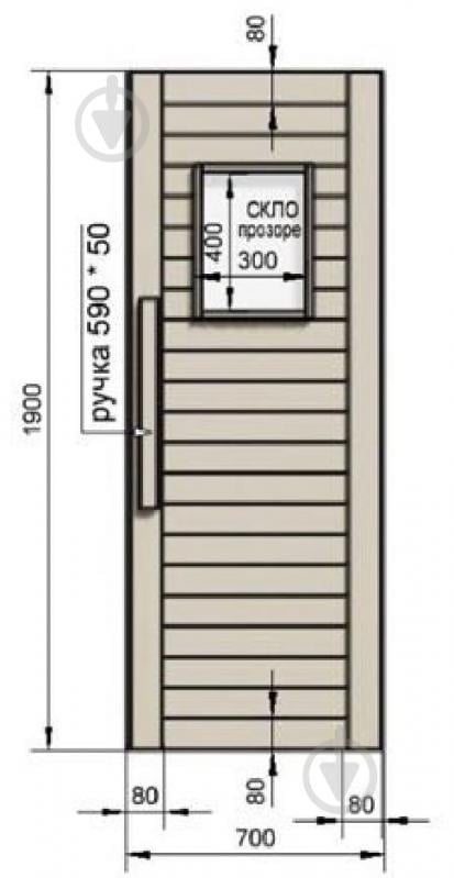 Дверь для сауны DMK №3 1900х700 мм стекло/ольха - фото 7