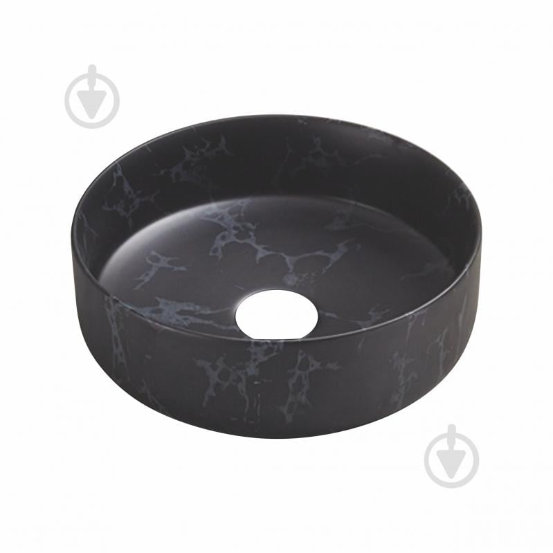Умывальник-чаша VOLLE PIEDRA, 34,6*34,6*12см, темный мрамор - фото 1
