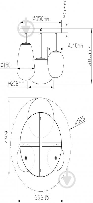 Люстра стельова Sensio Hollywood 3x40 Вт E14 золото-димчастий ALB-C00193-GD-E - фото 2