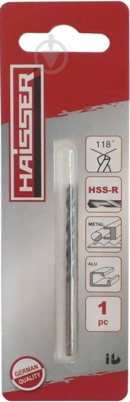 Сверло по металлу Haisser HSS-R - 3.2х36х65мм DIN 338 1 шт. 88475 - фото 1