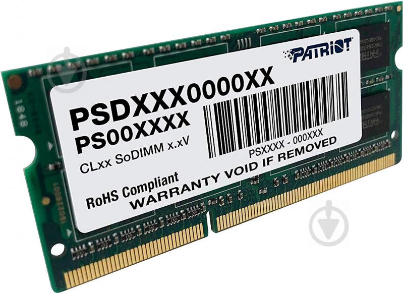 Оперативна пам'ять Patriot SODIMM DDR4 4 GB 1600 MHz (PSD34G16002S) - фото 2