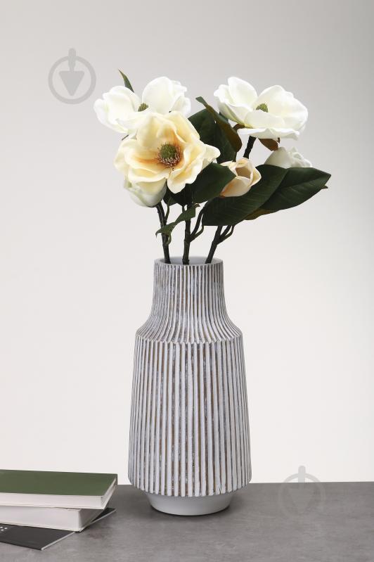 Ваза полирезиновая Design 41 см белая YZ04871W-1 - фото 5
