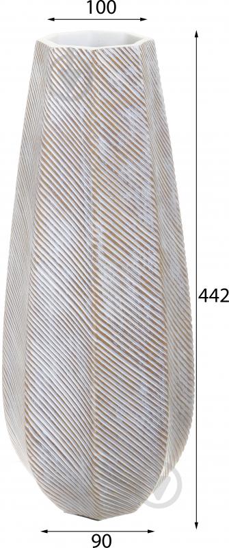 Ваза полирезиновая Light 44,5 см белая YZ04739W-2 - фото 2