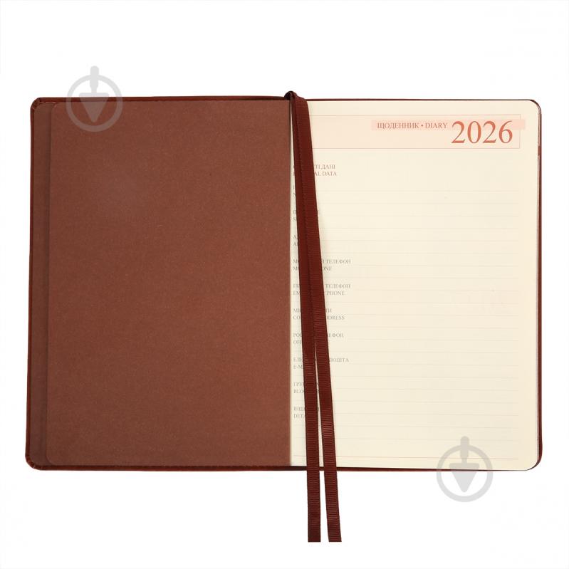 Щоденник датований Case 368 стор. Leo Planner A5 2026 252659 коричневий - фото 4