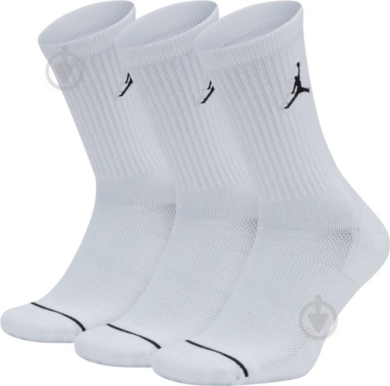 Шкарпетки Jordan Jumpman Crew Socks SX5545-100 р.L білий 3 шт. - фото 1