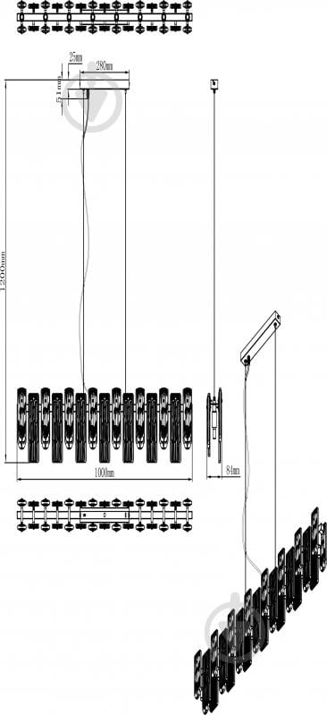 Світильник підвісний Sensio Baltimore 8x5 Вт G9 прозорий/золото ALB-P00397-E - фото 2 Світильник підвісний Sensio Baltimore 8x5 Вт G9 прозорий/золото ALB-P00397-E - фото 2