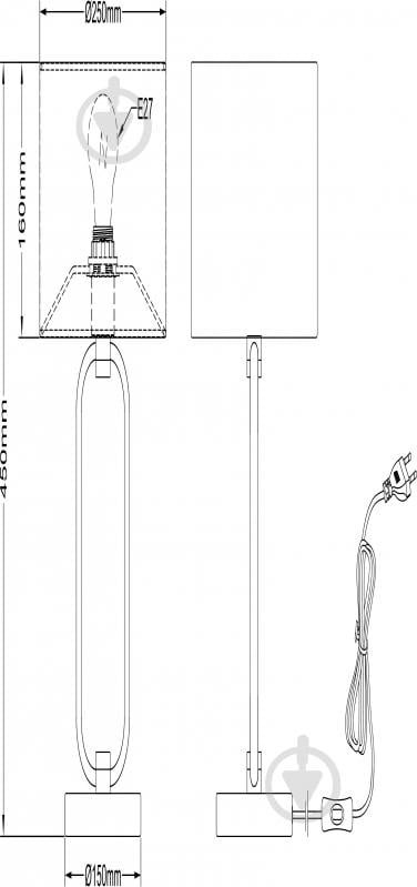 Настільна лампа Sensio Houston 1x40 Вт E27 нікель/білий ALB-T00628-SN-E - фото 2 Настільна лампа Sensio Houston 1x40 Вт E27 нікель/білий ALB-T00628-SN-E - фото 2