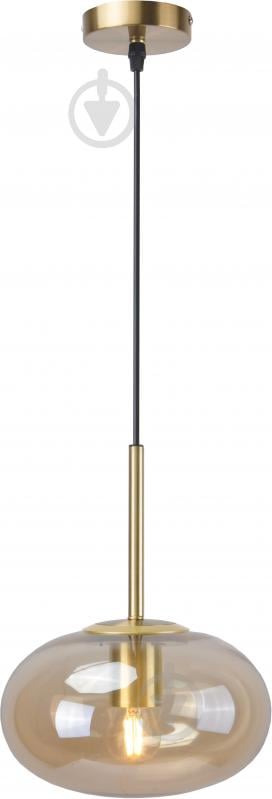Світильник підвісний Sensio Hampton 1x40 Вт E27 бурштиновий із золотим ALB-P00428-AM - фото 1 Світильник підвісний Sensio Hampton 1x40 Вт E27 бурштиновий із золотим ALB-P00428-AM - фото 1