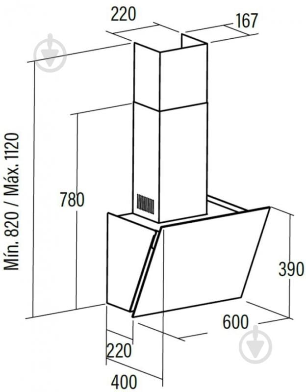 Витяжка Cata AGATA 600 GBK (02027408) - фото 2