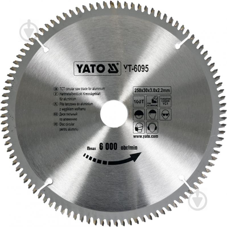 Пиляльний диск YATO 250x30x2.2 Z100 YT-6095 - фото 1