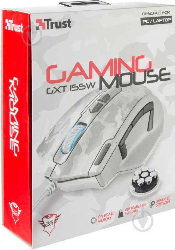 Мышь Trust Trust GXT 155W Gaming Mouse - white camouflage (20852) (20852) - фото 9