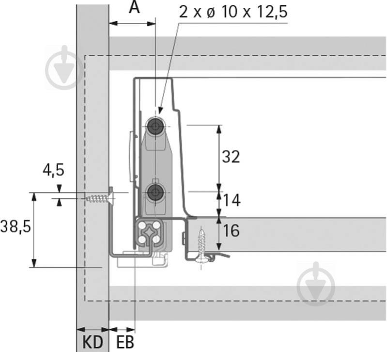 Висувна шухляда Hettich Atira L-350 мм H-70 мм 29286 антрацит - фото 4